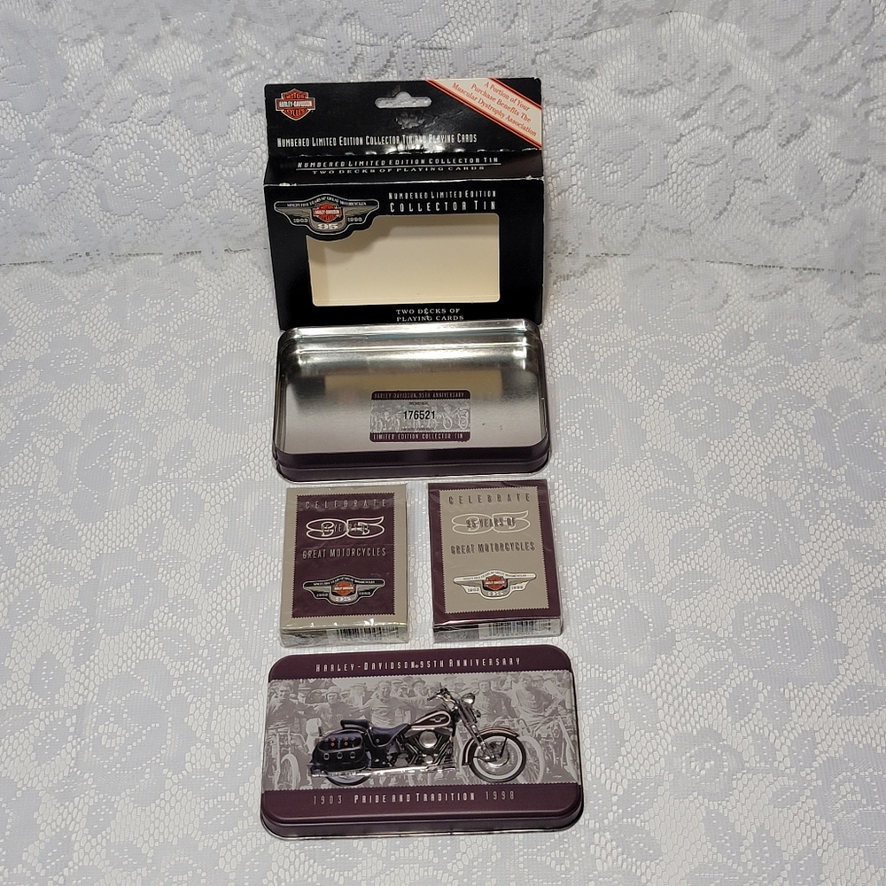 Harley-Davidson Numbered Limited Edition Collector Tin 2 Decks Playing Cards Set